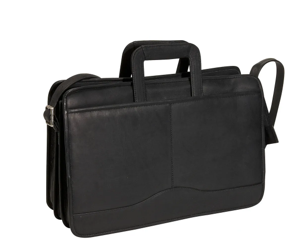 David King & Co. 134 Leather Triple Gusset Drop Handle Briefcase