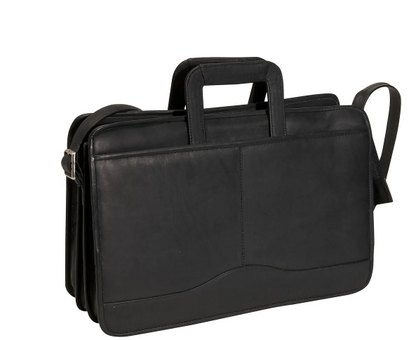 David King & Co. 134 Leather Triple Gusset Drop Handle Briefcase- $145