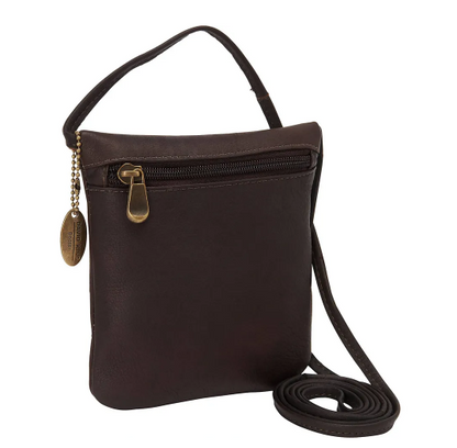 David King & Co. 507 Leather Front Zip Mini Bag Cafe