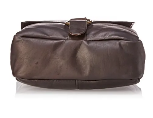 David King & Co. 187 Leather Vertical Laptop Messenger Bag With Large Ring