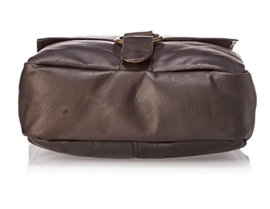 David King & Co. 187 Leather Vertical Laptop Messenger Bag With Large Ring- $150