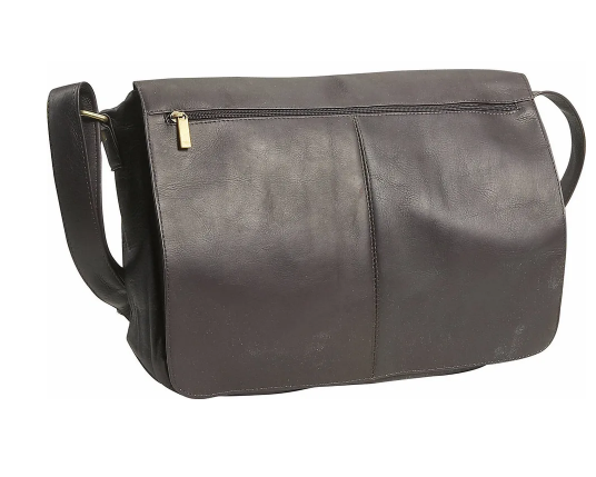 David King & Co. 189 Leather East/West Full Flap Over Messenger Bag- $155