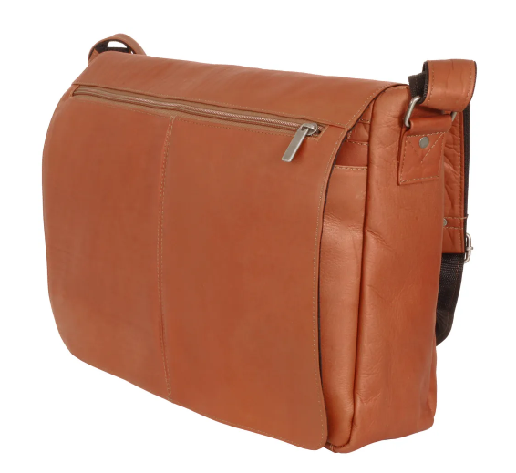 David King & Co. 189 Leather East/West Full Flap Over Messenger Bag