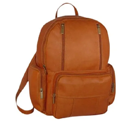 David King & Co. 332 Leather Laptop Backpack Tan