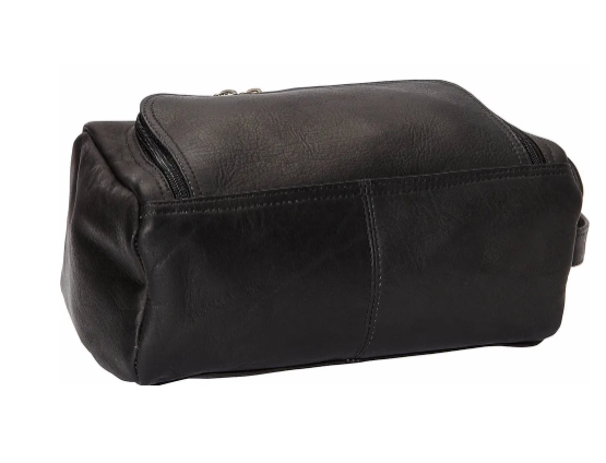 David King & Co. 417 Leather Wide Opening Toiletry/Shave Bag