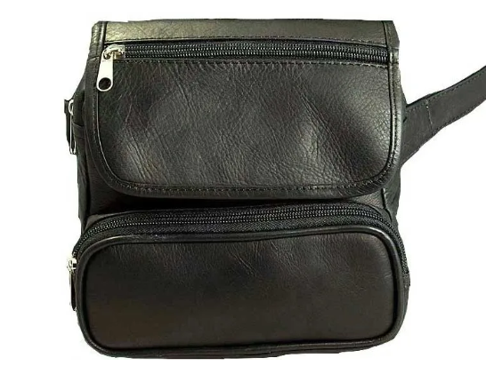 David King & Co. 409 Leather Large Double Pocket Waist Pack