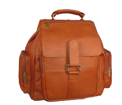 David King & Co. Leather Top Handle Extra Large Backpack Tan