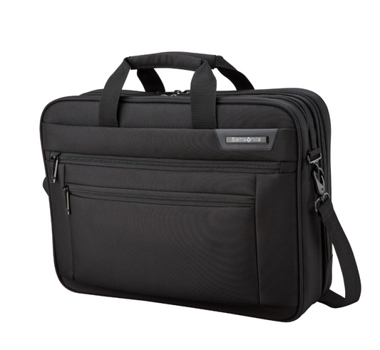 Samsonite Classic Business 2.0 17" 2 Compartment Zippered Briefcase w/ trolley sleeve passthrough Black