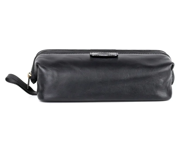 Dopp® Leather First Class Seasoned Traveler Admiral Toiletry Kit Black