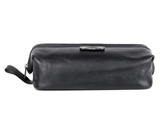 Dopp® Leather First Class Seasoned Traveler Admiral Toiletry Kit Black