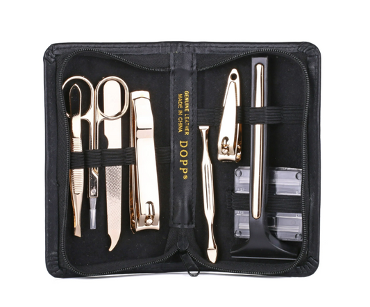 Dopp® 9-Piece Genuine Leather Manicure Set Black
