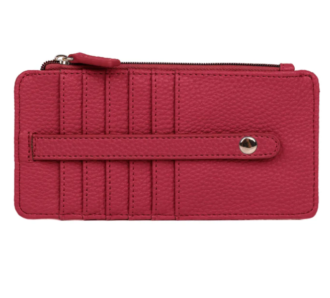 Julia Buxton Vegan Pik-Me-Up® Thin Card Wallet Red