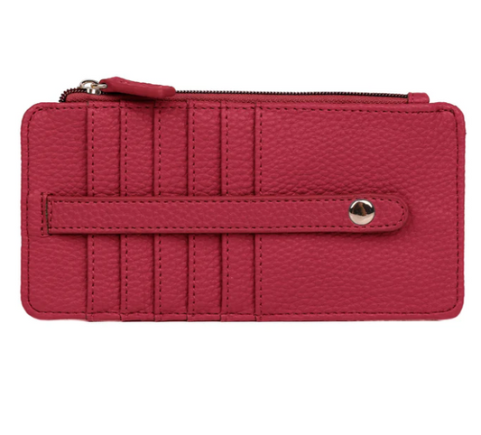 Julia Buxton Vegan Pik-Me-Up® Thin Card Wallet Red