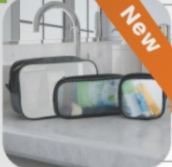 Smooth Trip Drip & Dry Travel Cases- Set of 3 Clear Black