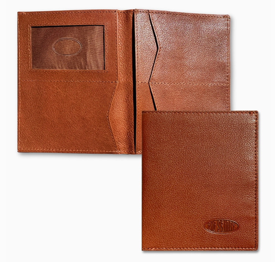 Big Skinny Full Leather Hipster Rfid Blocking Wallet Cognac