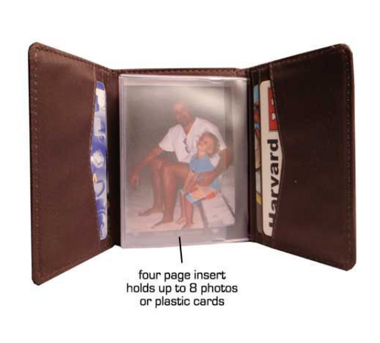 Big Skinny Card/Photo Insert for Trifold Wallet (wallet NOT included) Clear