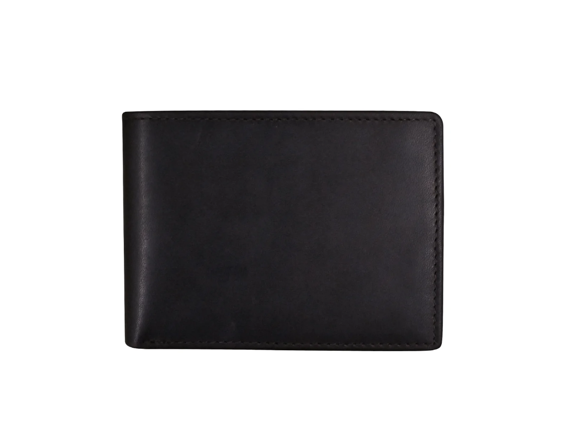 ili New York Leather Compact Bifold with Left Flip and RFID