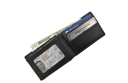 ili New York Leather Compact Bifold with Left Flip and RFID