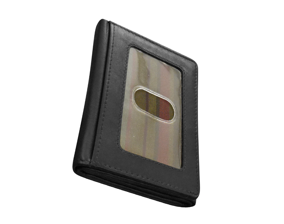 ili New York Leather Trifold Wallet w/ Back ID and RFID