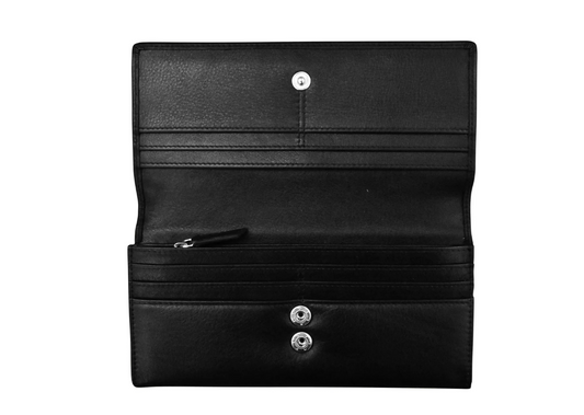 ili New York Leather Rosemary Wallet w/ RFID Black