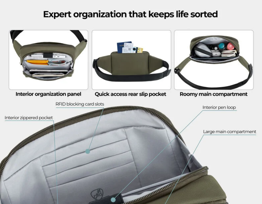 Travelon Anti-Theft Classic Waist Pack w/RFID