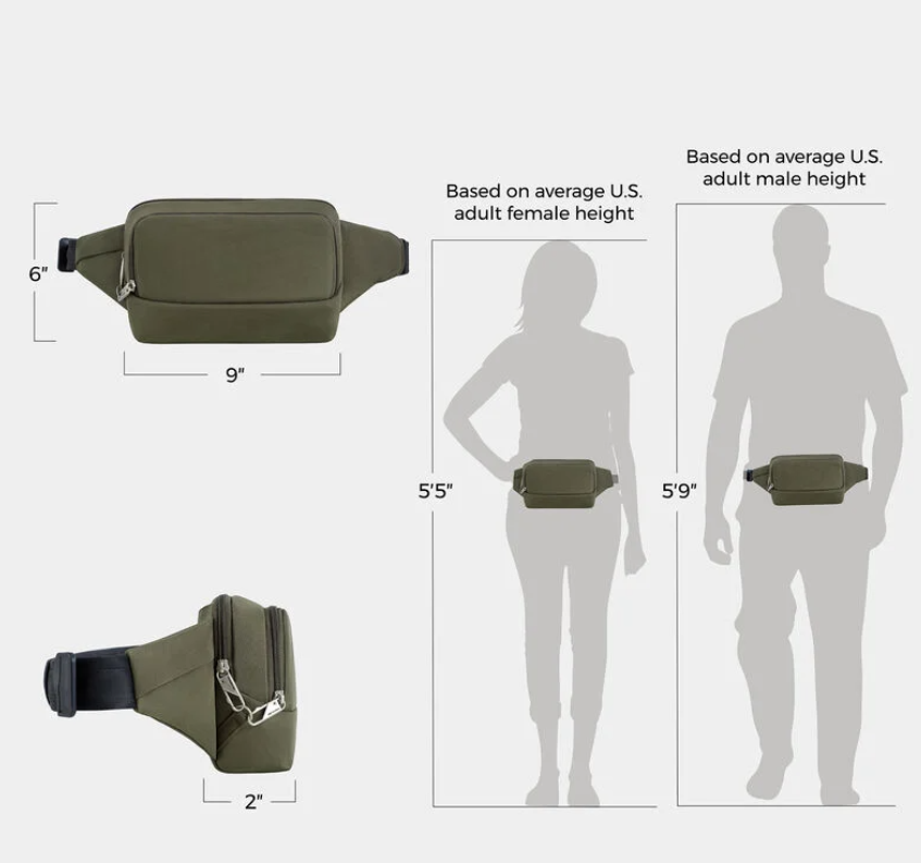 Travelon Anti-Theft Classic Waist Pack w/RFID