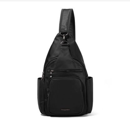 Baggallini Central Park Large Sling with RFID Black Twill
