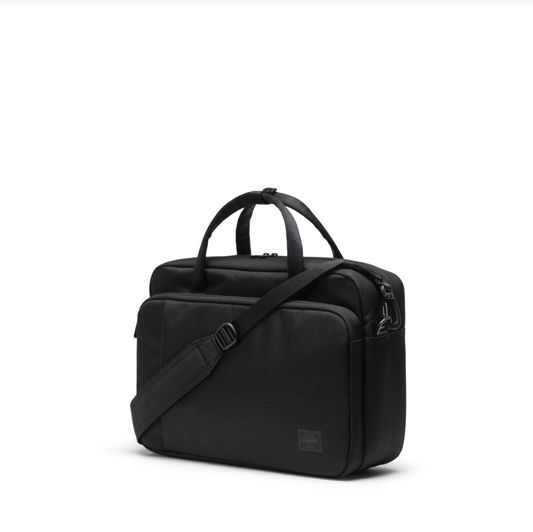 Herschel Gibson Messenger Tech Bag (18L) with removable shoulder strap and trolley sleeve Black