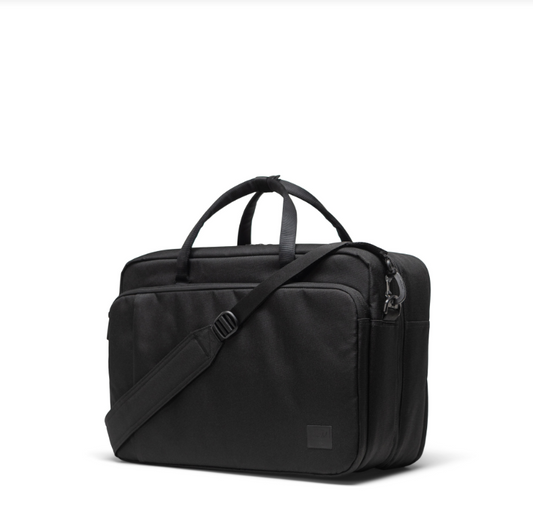 Herschel Bowen Convertible Travel Duffle Tech Bag (30L) with laptop and trolley sleeves Black