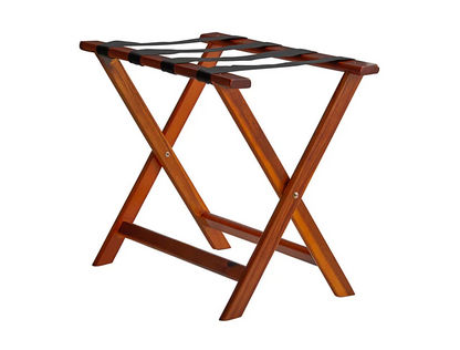 Lancaster Table & Seating Walnut Wood Folding Luggage Rack - In-Store Pickup Only