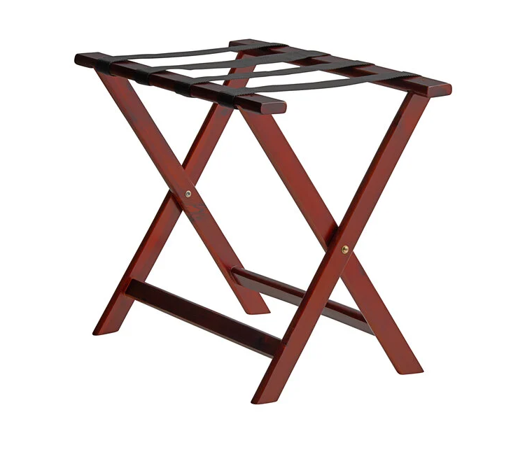 Lancaster Table & Seating Walnut Wood Folding Luggage Rack - In-Store Pickup Only