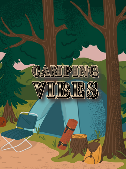 Lieber's Luggage Lab Greeting Cards- Vacation Collection Camping Vibes