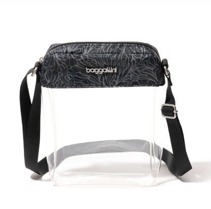 Baggallini Clear Stadium Explorer Midnight Blossom Print