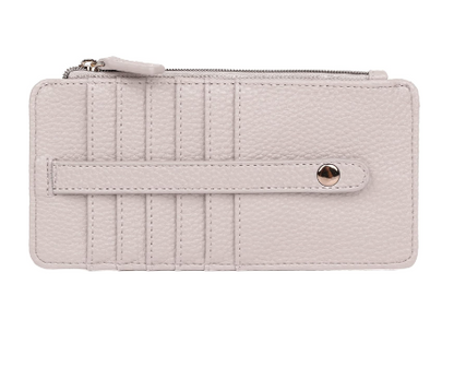 Julia Buxton Vegan RFID Pik-Me-Up® Thin Card Wallet White Pepper