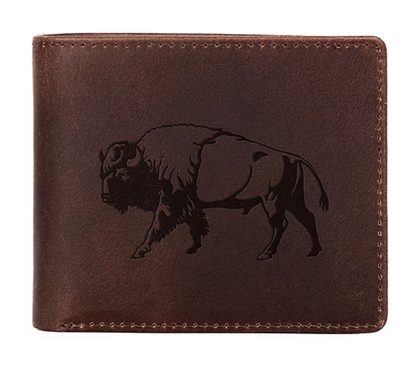 Karla Hanson AMERICA WILD RFID Leather Bifold Wallet Brown Buffalo