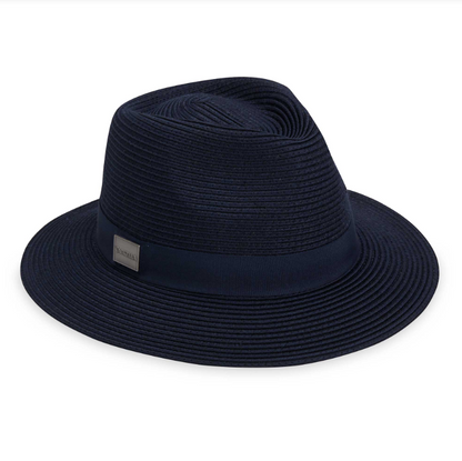 Wallaroo Packable Hat- Carkella Fairway Fedora UPF 50+ Navy