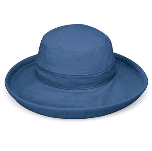 Wallaroo Packable Hat- Casual Traveler UPF 50+ Slate Blue Medium