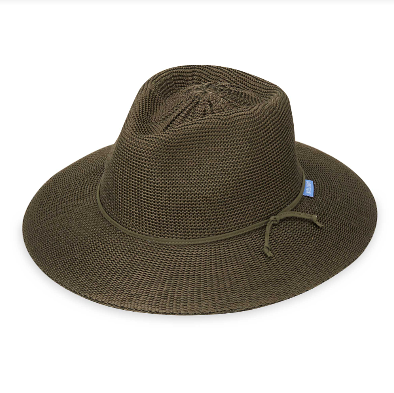 Wallaroo Packable Hat - Victoria Fedora UPF 50+ Olive Medium
