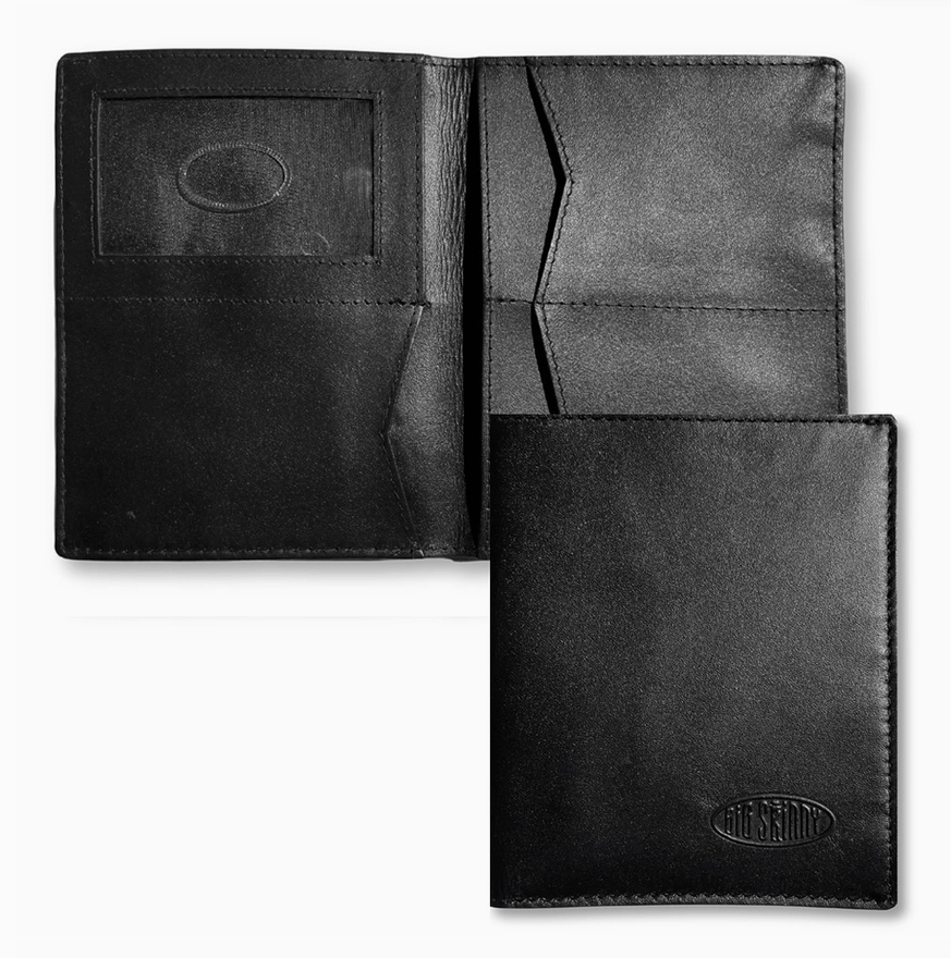 Big Skinny Full Leather Hipster Rfid Blocking Wallet Black