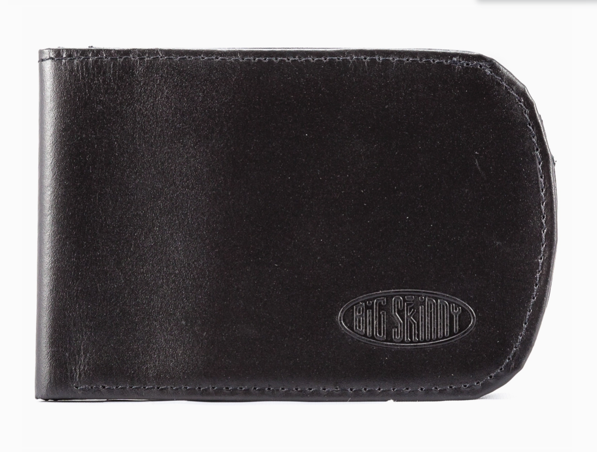 Big Skinny Curve RFID Bifold Wallet Leather Black