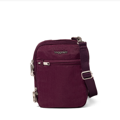 Baggallini Securtex Anti-Theft Mini Everything RFID Crossbody Mulberry