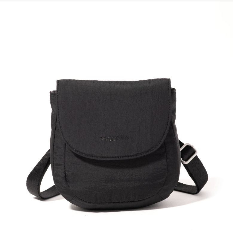 Baggallini Swift Flap Mini RFID Crossbody Black