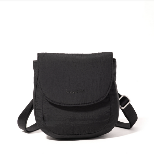 Baggallini Swift Flap Mini RFID Crossbody Black
