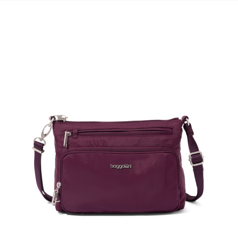 Baggallini Securtex Anti-Theft RFID Keepsake Crossbody Bag Mulberry