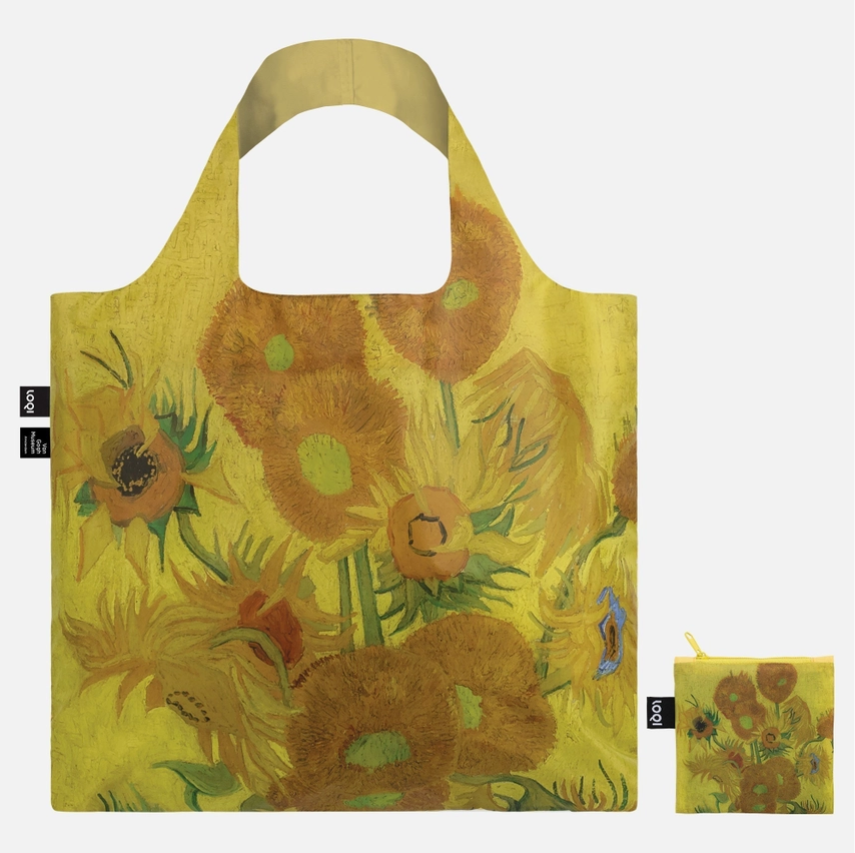 LOQI Packable Shopping Tote Vincent Van Gogh Sunflowers