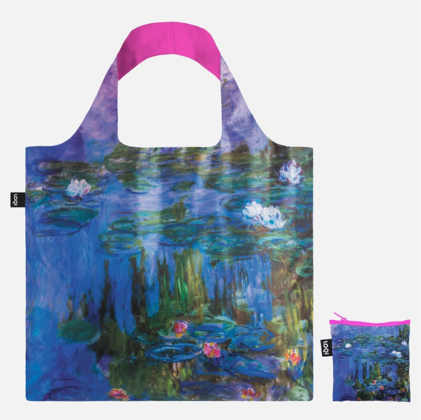 LOQI Packable Shopping Tote Claude Monet Water Lilies