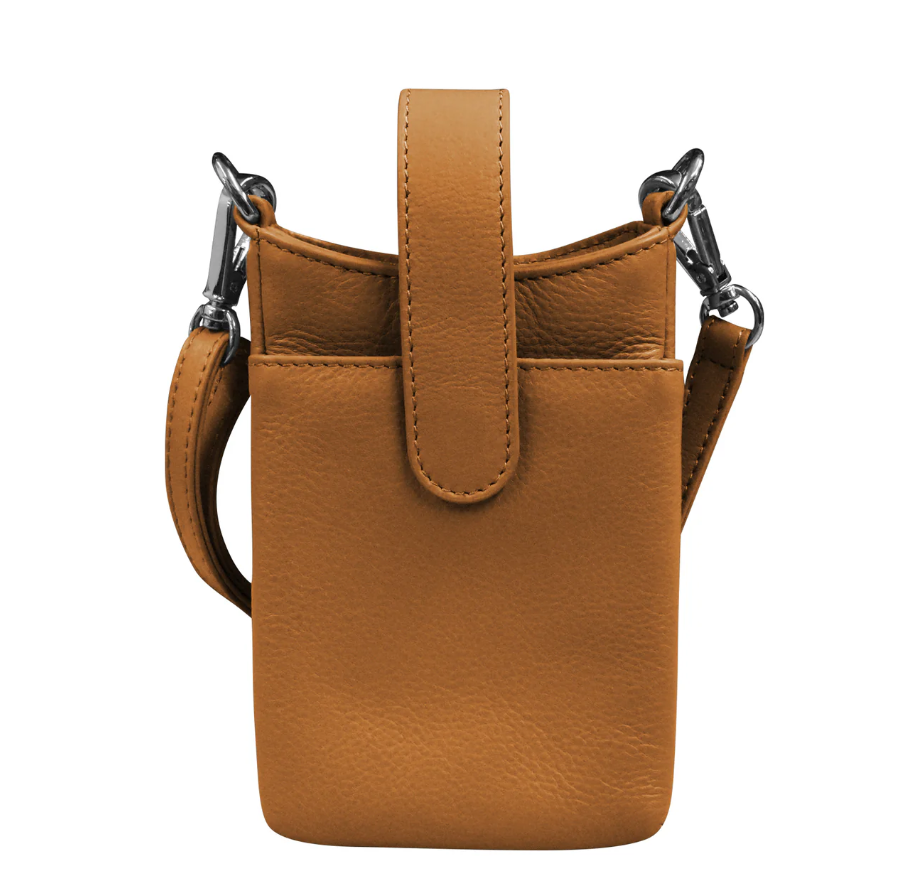 ili New York Leather RFID Crossbody Phone Pouch Antique Saddle
