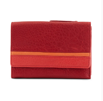 Osgoode Marley RFID Leather Ultra Mini Trifold Wallet with zipper- 1402 Garnet