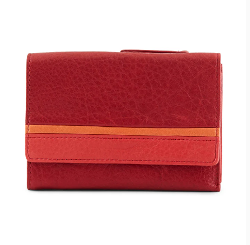 Osgoode Marley RFID Leather Ultra Mini Trifold Wallet with zipper- 1402 Garnet