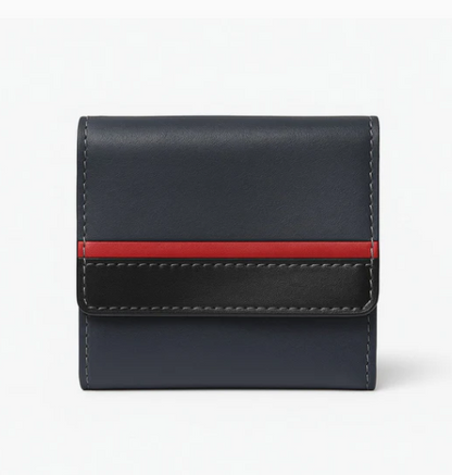 Osgoode Marley RFID Leather Ultra Mini Trifold Wallet with zipper- 1402 Storm Combo